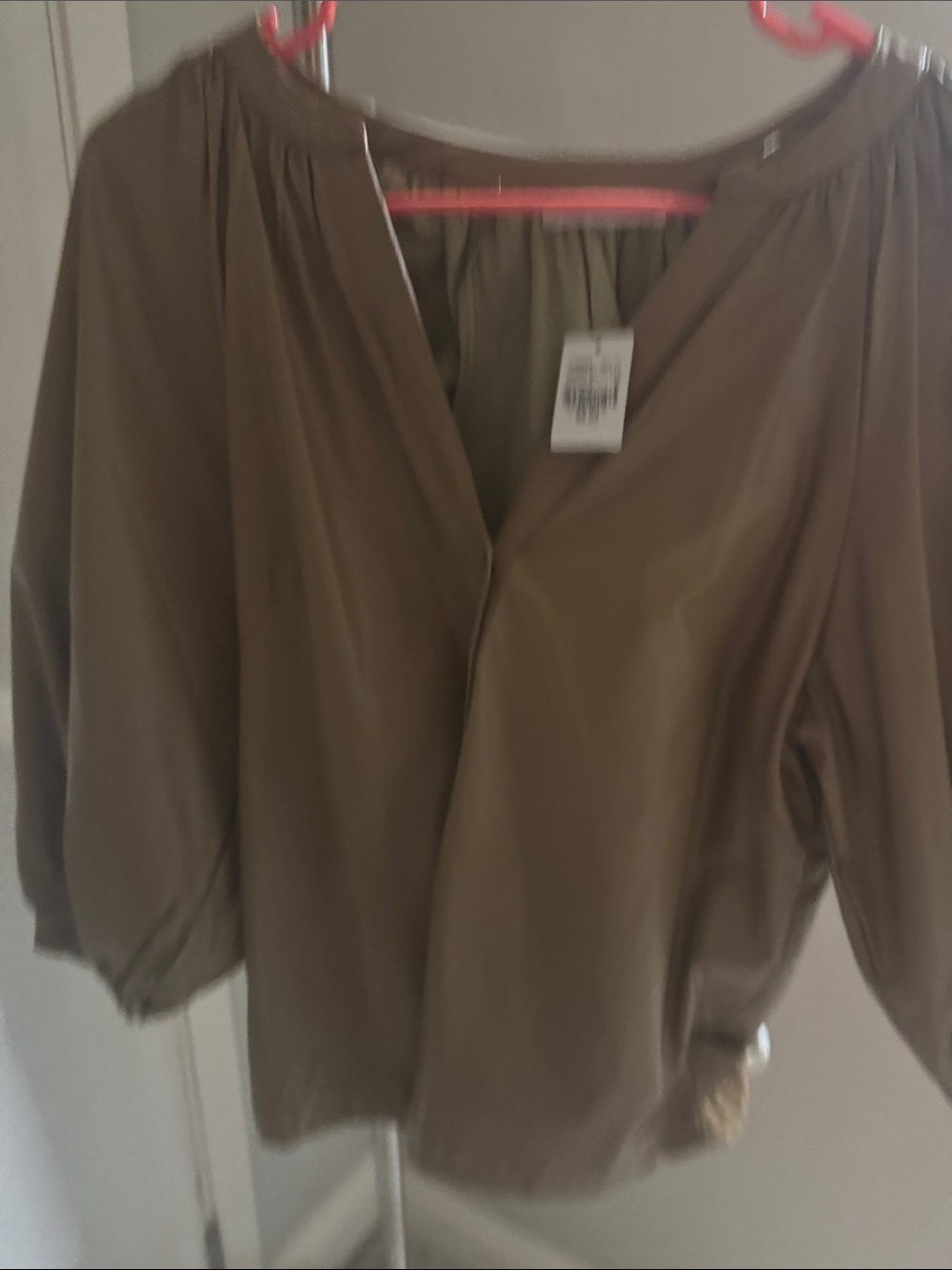 Karlie Olive Green Peasant Blouse